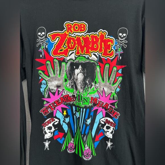 Rob Zombie Freaks On Parade Long Sleeve T Shirt Mens Small Black - Picture 2 of 4